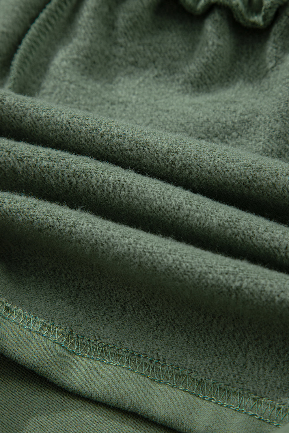 Mist Green Button Drawstring Hooded Pullover and Casual Short Set Short Sets JT's Designer Fashion
