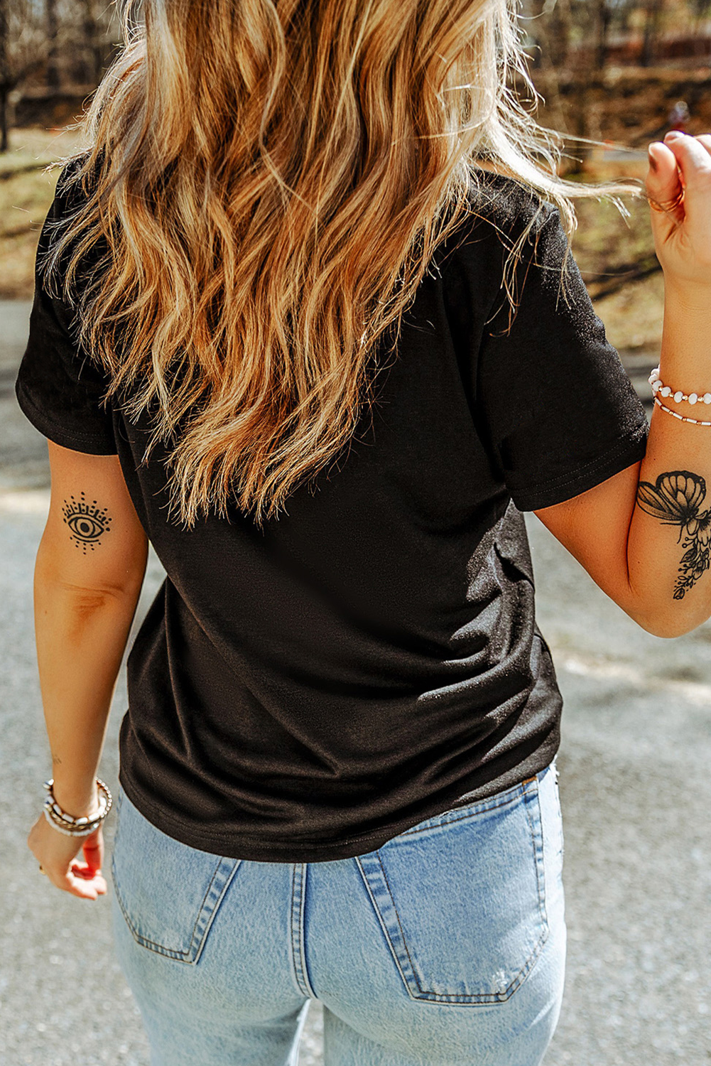 Black Bow Cow Head Graphic Western Fashion T Shirt Graphic Tees JT's Designer Fashion