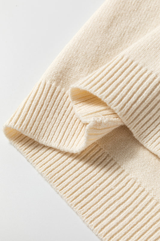 Apricot Pleated Sleeve Hollow Detail Button Sweater Cardigan Cardigans JT's Designer Fashion