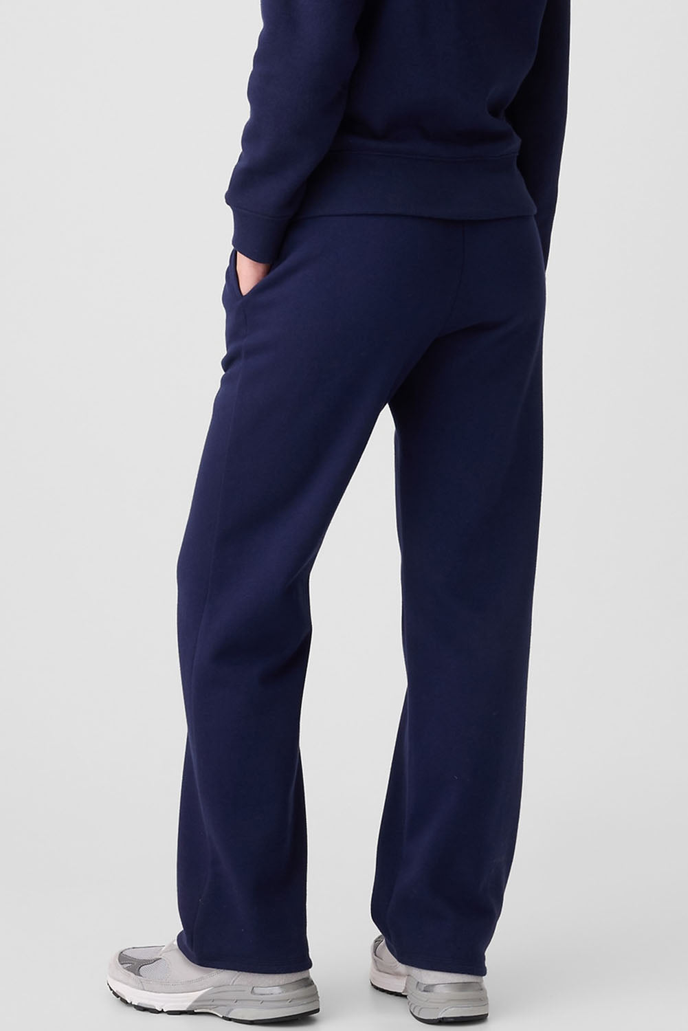 Navy Blue Solid Color Fleece Lined Drawstring Waist Casual Pants Pants & Culotte JT's Designer Fashion