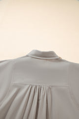 High Solid Color Balloon Sleeve Side Slits Loose Fit Shirt Blouses & Shirts JT's Designer Fashion