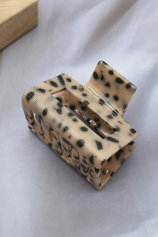 Parchment Leopard Print Cutout Square Claw Clip Headwear JT's Designer Fashion