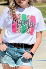 White Mama Leopard Brush Stroke Graphic T Shirt Graphic Tees JT's Designer Fashion