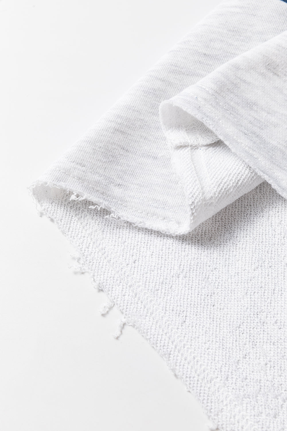 Sail Blue Colorblock Striped Patchwork Raw Seamed Sweatshirt Sweatshirts & Hoodies JT's Designer Fashion