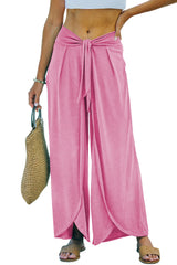 Bonbon Knotted Drop Waist Split Leg Relaxed Pants Pants & Culotte JT's Designer Fashion
