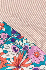 Printed Floral Contrast Colorblock Ribbed Top Long Sleeve Tops JT's Designer Fashion