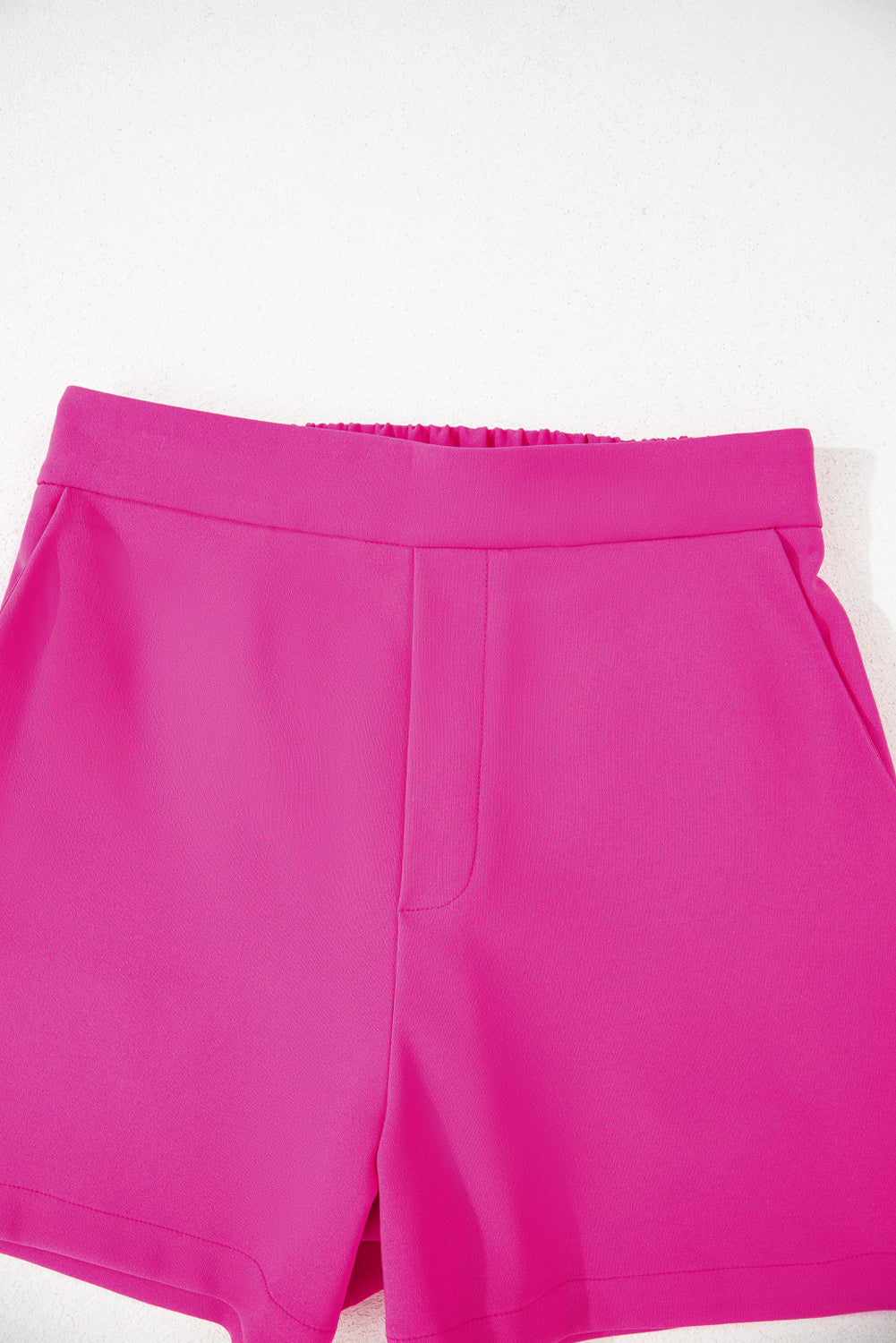 Sachet Pink Half Elastic Waist Casual Pocketed Shorts Casual Shorts JT's Designer Fashion
