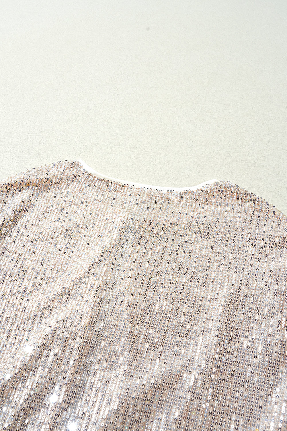 Apricot Sequin Zip up Round Neck Long Sleeve Jacket Jackets JT's Designer Fashion