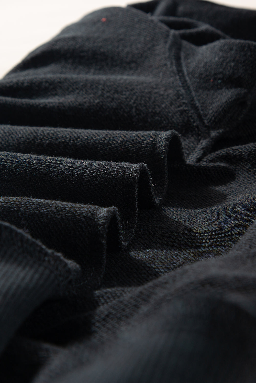 Black Plain Drop Shoulder Crewneck Pullover Sweatshirt Sweatshirts & Hoodies JT's Designer Fashion