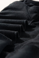 Black Plain Drop Shoulder Crewneck Pullover Sweatshirt Sweatshirts & Hoodies JT's Designer Fashion