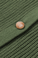 Green Bishop Sleeve Button V Neck Cardigan Sweater Cardigans JT's Designer Fashion