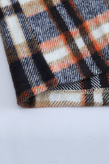 Geometric Plaid Print Pocketed Shacket Plaid Shackets JT's Designer Fashion