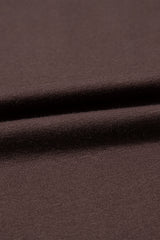 Dark Brown Contrast Lace Raglan Sleeve Pleated Detail Shift Dress T Shirt Dresses JT's Designer Fashion