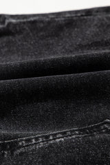 Carbon Grey Mineral Wash Ripped Raw Hem Denim Mini Skirt Skirts & Petticoat JT's Designer Fashion