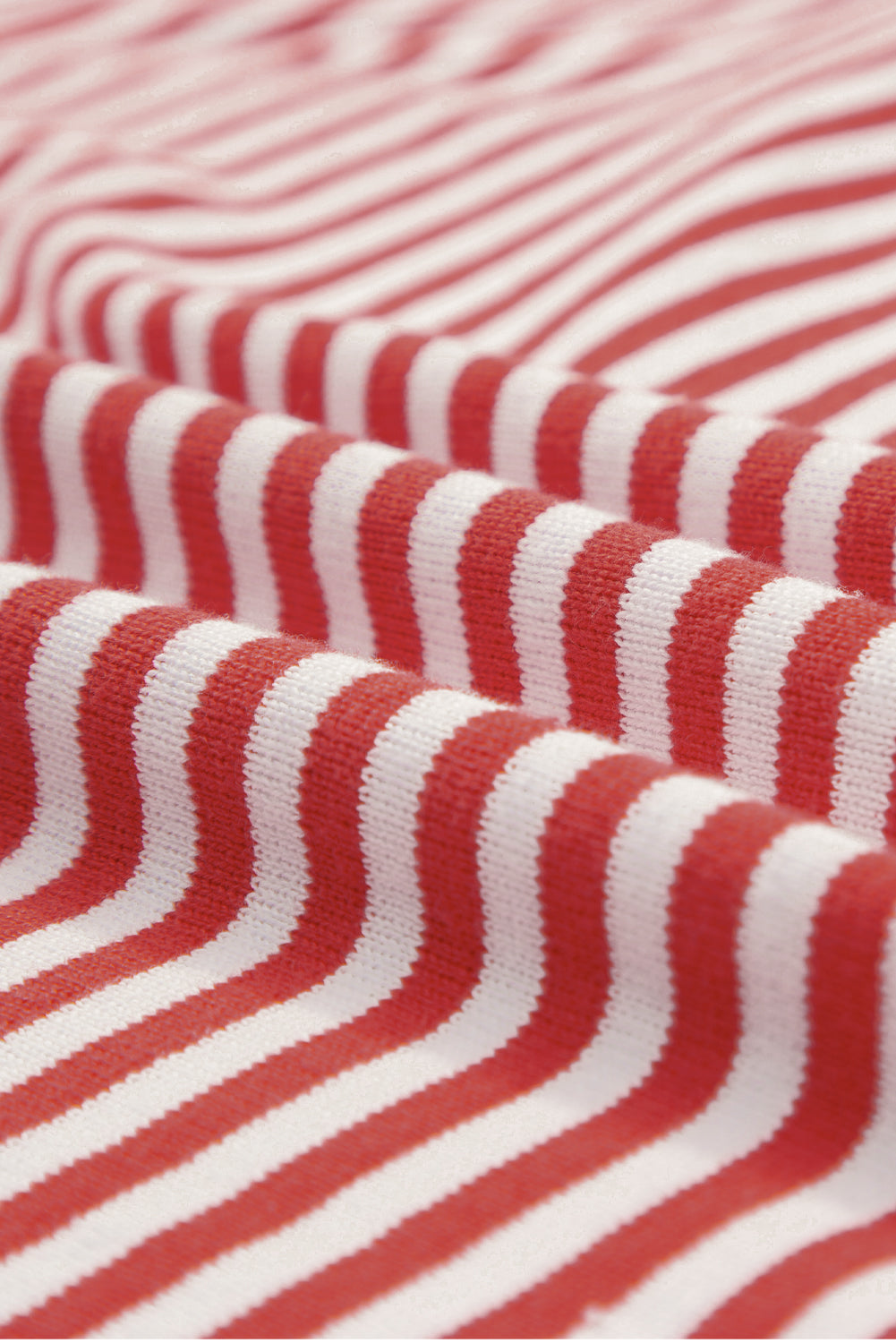Fiery Red Contrast Trimmed Striped Drop Shoulder Sweater Sweaters JT's Designer Fashion