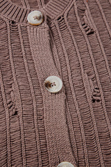 Goat Cut Out Textured Knit Buttoned Cardigan Cardigans JT's Designer Fashion