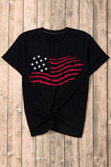 Black American Flag Graphic Crew Neck T Shirt Graphic Tees JT's Designer Fashion