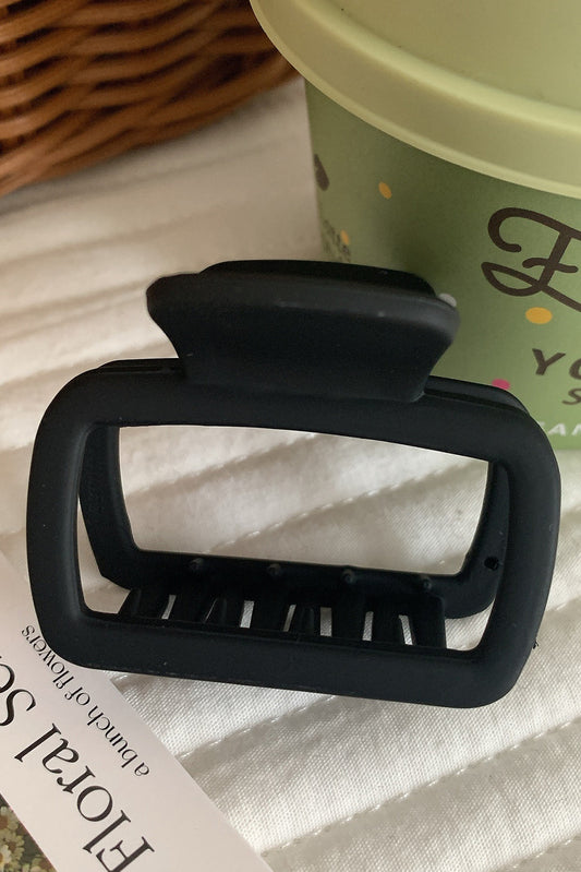 Black Minimalist Frosted Cut Out Hair Claw Clip Headwear JT's Designer Fashion