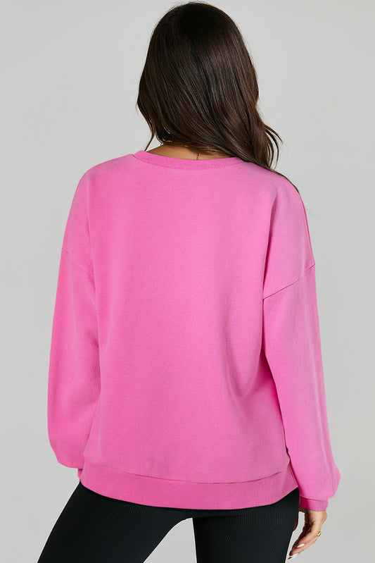 Bonbon Solid O Neck High Low Hem Pullover Sweatshirt Sweatshirts & Hoodies JT's Designer Fashion