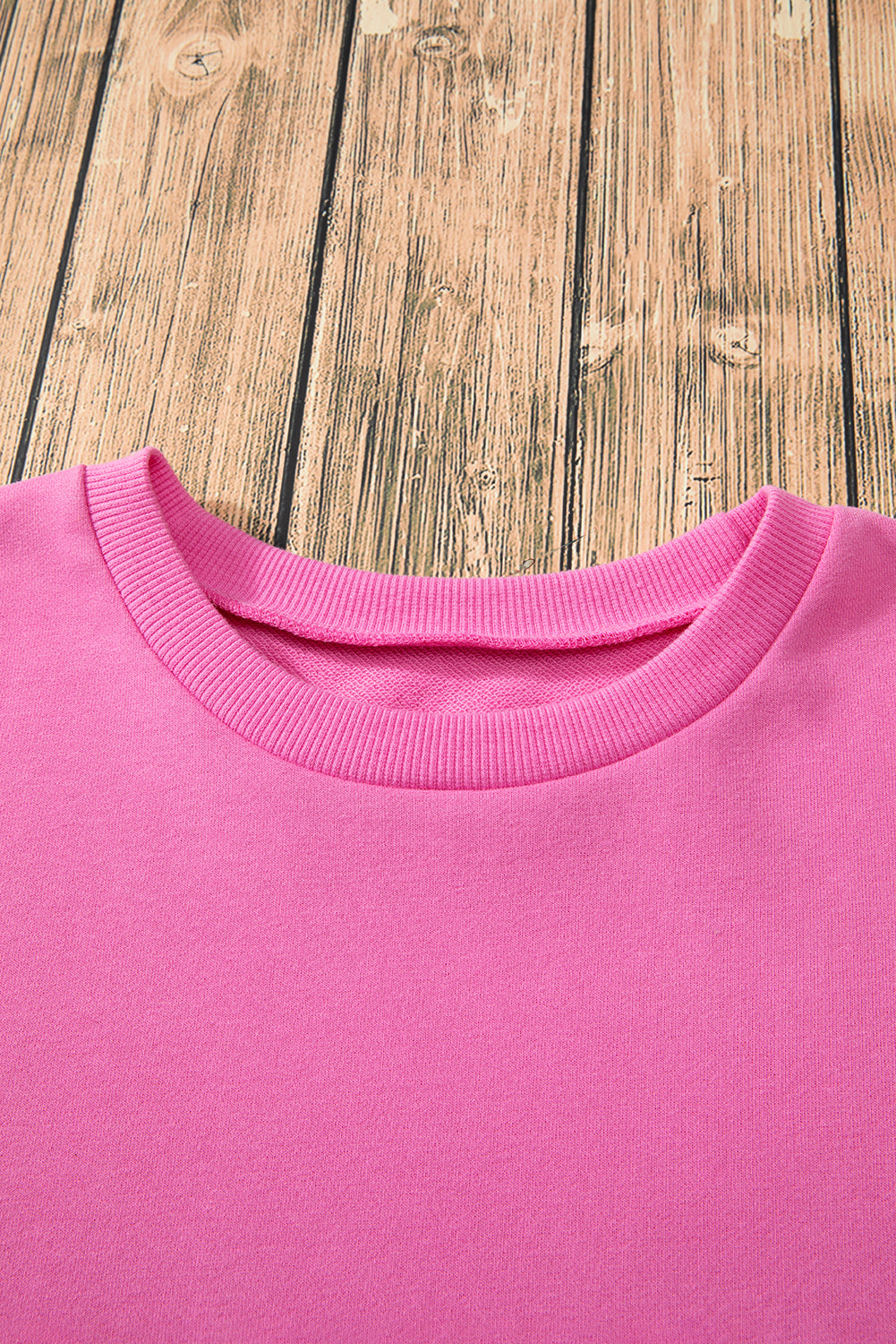 Bonbon Solid O Neck High Low Hem Pullover Sweatshirt Sweatshirts & Hoodies JT's Designer Fashion