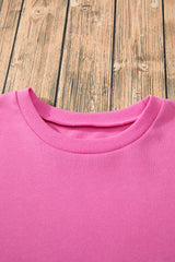 Bonbon Solid O Neck High Low Hem Pullover Sweatshirt Sweatshirts & Hoodies JT's Designer Fashion