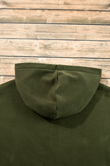 Moss Green Fleece Lined Half Zipper Kangaroo Pockets Loose Hoodie Sweatshirts & Hoodies JT's Designer Fashion