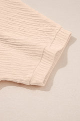 Apricot Textured V Neck T Shirt and Shorts Set Short Sets JT's Designer Fashion