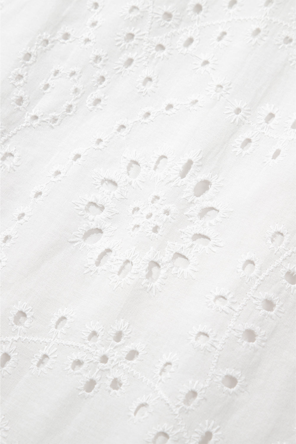 White Floral Eyelet Embroidered Sleeveless Shift Dress Mini Dresses JT's Designer Fashion