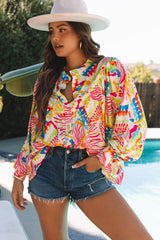 Orange Abstract Printed High Low Oversized Shirt Blouses & Shirts JT's Designer Fashion