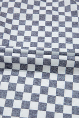 Gray Checkerboard Lace-Up High Waist Plus Size Casual Shorts Plus Size Bottoms JT's Designer Fashion