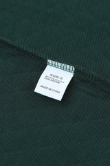 Green Geometric Texture Plaid Trim Sweatshirt Sweatshirts & Hoodies JT's Designer Fashion