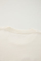 Apricot Boo Knitted Pattern Ribbed Edge Drop Shoulder Sweater Sweaters JT's Designer Fashion