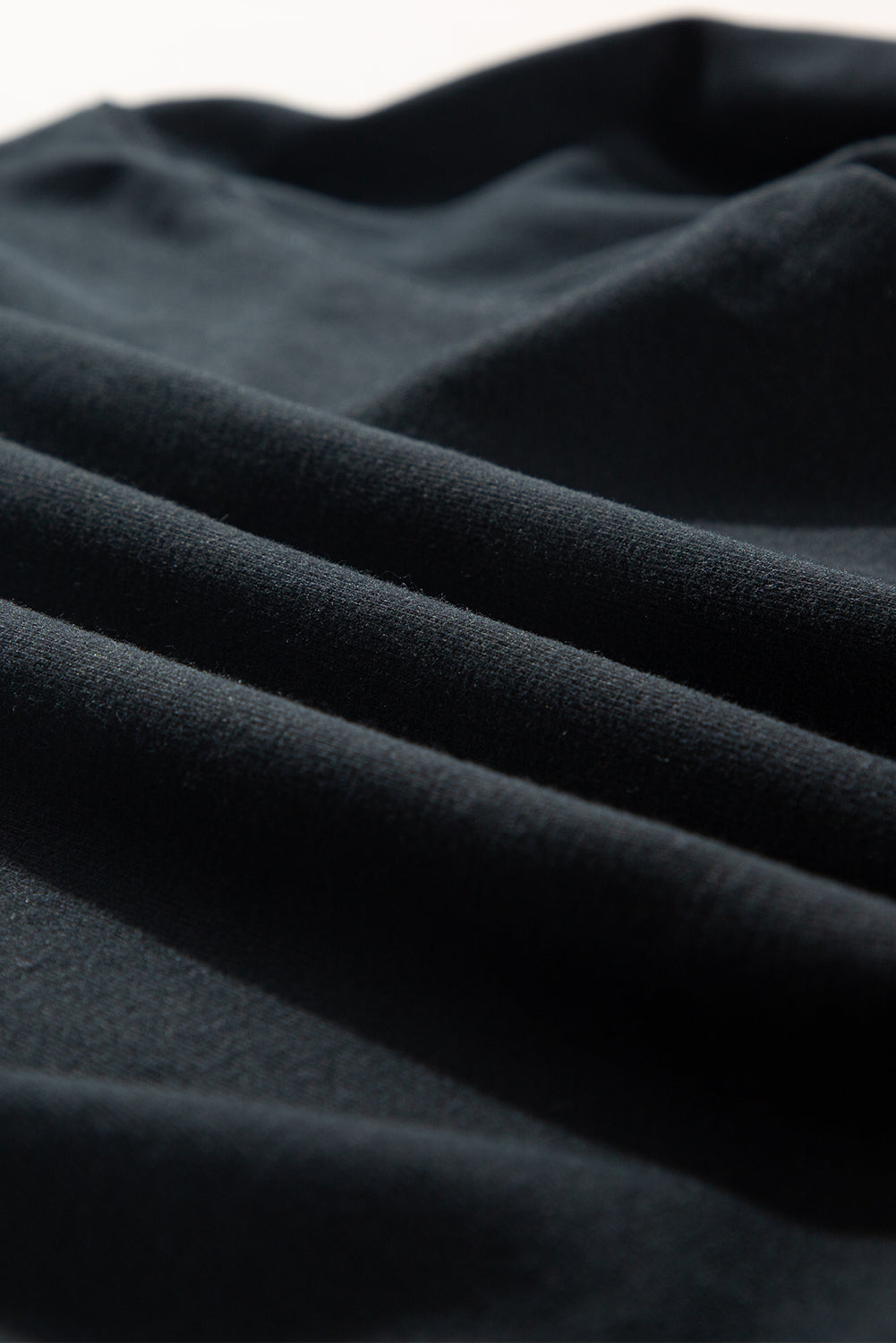 Black Plain Drop Shoulder Crewneck Pullover Sweatshirt Sweatshirts & Hoodies JT's Designer Fashion