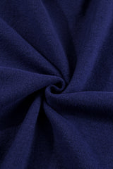 Navy Blue Solid Fleece Lined Drop Shoulder High Low Sweatshirt Sweatshirts & Hoodies JT's Designer Fashion
