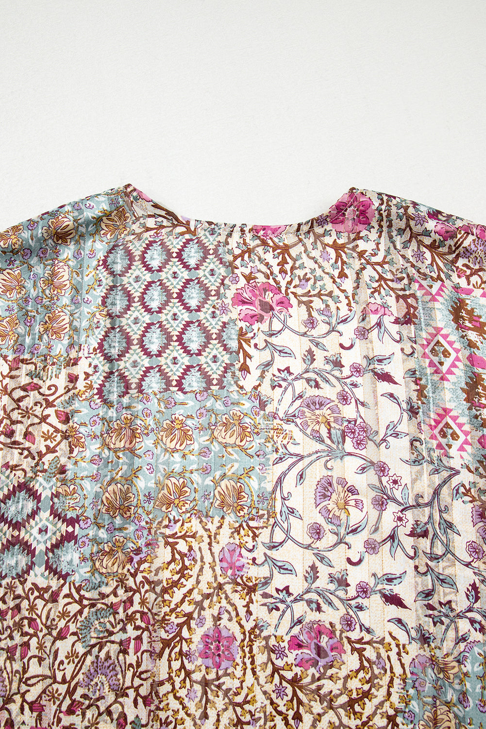 Apricot Floral Print Short Wide Sleeve Open Front Loose Kimono Kimonos JT's Designer Fashion