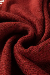 Red Dahlia Color Contrast Trim Drop Shoulder Crew Neck Sweater Sweaters JT's Designer Fashion