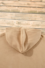 Parchment Fleece Lined Half Zipper Kangaroo Pockets Loose Hoodie Sweatshirts & Hoodies JT's Designer Fashion