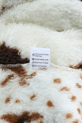 Zip Collar Cow Print Fleece Sweatshirt Sweatshirts & Hoodies JT's Designer Fashion