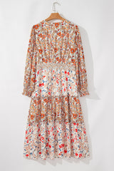 Khaki Plus Size Floral Tiered Ruffle Maxi Dress Plus Size Maxi Dresses JT's Designer Fashion