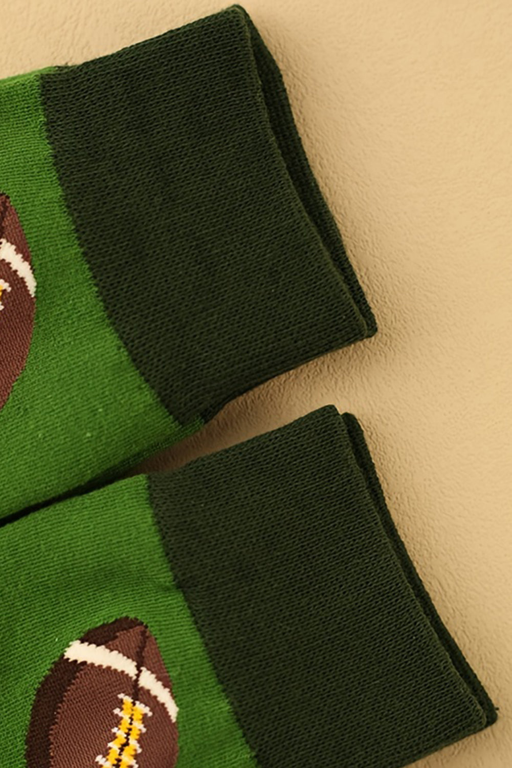 Blackish Green Rugby Football Print Mid-length Socks Socks JT's Designer Fashion