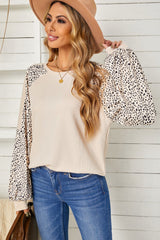 Leopard Print Pullover Top Long Sleeve Tops JT's Designer Fashion
