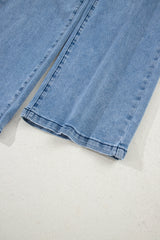 Beau Blue Western Washed Bow Knot Sash Wide Leg Jeans Jeans JT's Designer Fashion