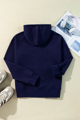 Navy Blue Solid Color Fleece Lined Zip up Hoodie Sweatshirts & Hoodies JT's Designer Fashion