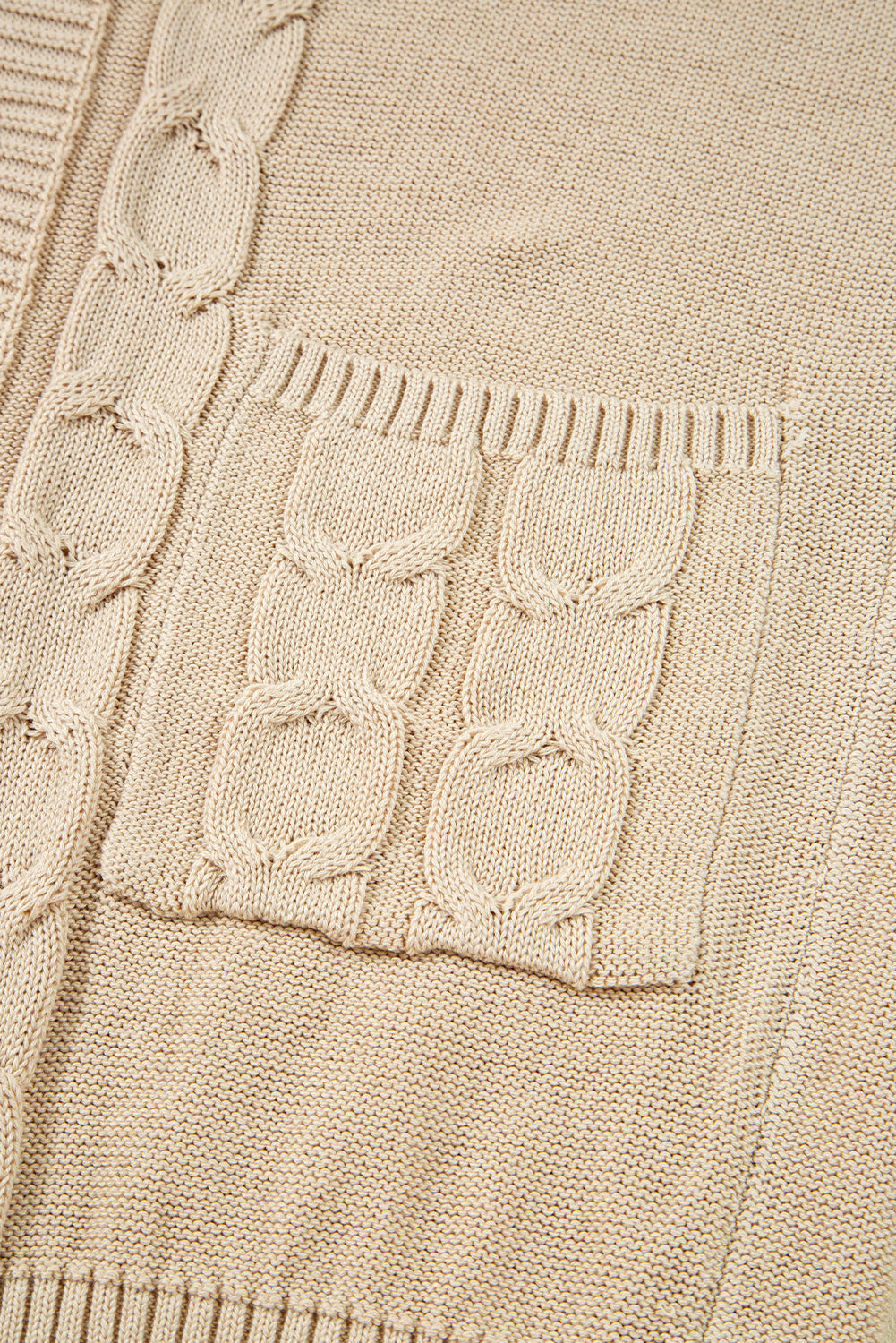 Parchment Cable Knit Braided Tie Sleeve Plus Size Open Cardigan Plus Size Sweaters & Cardigans JT's Designer Fashion