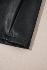 Black Vegan Leather Sleeveless Mini Dress Mini Dresses JT's Designer Fashion