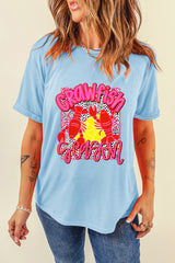 Light Blue Crawfish Season Fashion Graphic T Shirt Graphic Tees JT's Designer Fashion