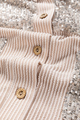 Parchment Sequin Patch Chest Pocket Corded Shacket Jackets JT's Designer Fashion