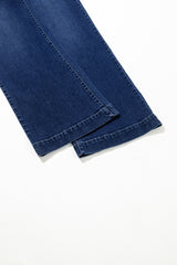 Sail Blue Wide Leg Pocketed High Waist Jeans Jeans JT's Designer Fashion