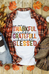 White Thanksgiving Slogan Print Crew Neck T Shirt Graphic Tees JT's Designer Fashion