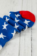 Sail Blue American Flag Pattern Soft Knitted Socks Socks JT's Designer Fashion